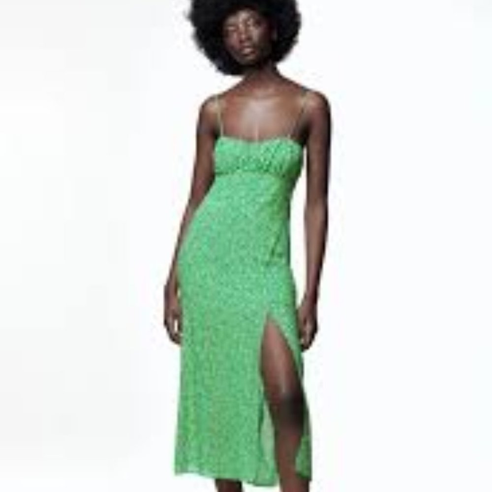 NWT Green Zara midi dress Size M